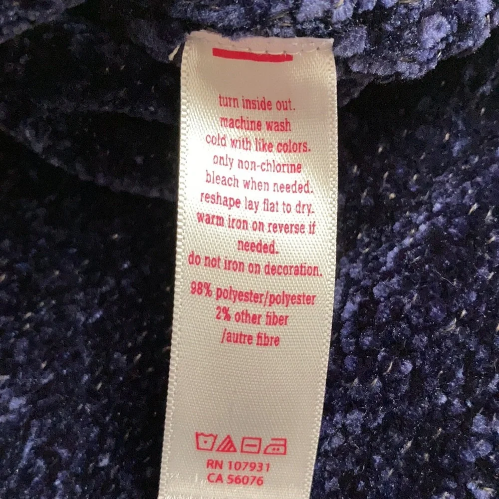 Justice Flip Sequin Chenille Sweater Girls 10/12 Plus Navy Blue